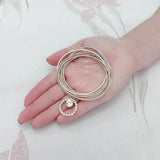 Metal Guitar String Jewelry Circular Rhinestone Spring Bracelet
