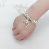 Metal Guitar String Jewelry Circular Rhinestone Spring Bracelet