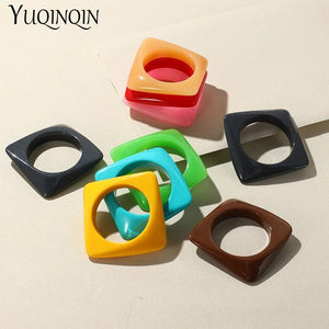 Geometric Square Resin Bangles Retro Bracelets