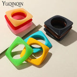 Geometric Square Resin Bangles Retro Bracelets