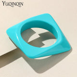 Geometric Square Resin Bangles Retro Bracelets