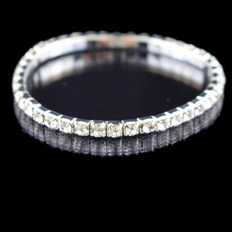 Crystal Stretch Shine Bracelets Set for Women Wedding Bridal Gift