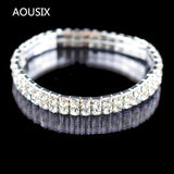 Crystal Stretch Shine Bracelets Set for Women Wedding Bridal Gift