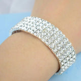 Crystal Stretch Shine Bracelets Set for Women Wedding Bridal Gift