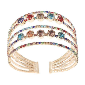 Crystal Pearl Bracelet Stretchable Rhinestone Bridal Wedding Party