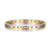 Roman Numeral CZ Wedding Ring Bangle Set AB17050