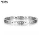 Roman Numeral CZ Wedding Ring Bangle Set AB17050