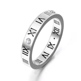 Roman Numeral CZ Wedding Ring Bangle Set AB17050