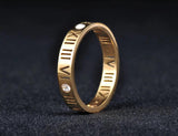 Roman Numeral CZ Wedding Ring Bangle Set AB17050