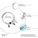 Stainless Steel Charm Bracelet Ice Cream Crystal Bangle