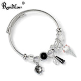 Stainless Steel Charm Bracelet Ice Cream Crystal Bangle