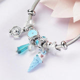 Stainless Steel Charm Bracelet Ice Cream Crystal Bangle