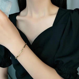 Stainless Steel Bamboo Joint Bangles Bracelet Gift Jewelry