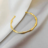 Stainless Steel Bamboo Joint Bangles Bracelet Gift Jewelry
