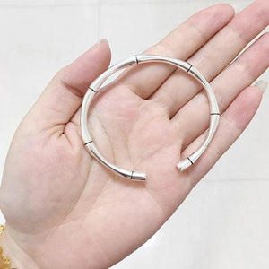 Silver Hot Glossy Bamboo Bangle - Gorgeous Jewelry Gift