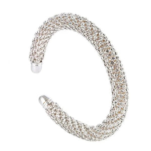 Silver Crystal Rhinestone Chain Bracelet for Women