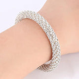Silver Crystal Rhinestone Chain Bracelet for Women