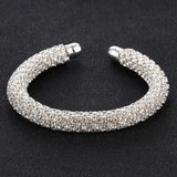 Silver Crystal Rhinestone Chain Bracelet for Women