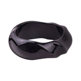 Engraved Resin Cuff Bracelet Acrylic Charm Wide Bangle for Women