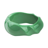 Engraved Resin Cuff Bracelet Acrylic Charm Wide Bangle for Women