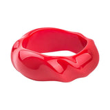 Engraved Resin Cuff Bracelet Acrylic Charm Wide Bangle for Women