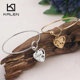 Mom Love Heart Bangles Stainless Steel Summer Jewelry