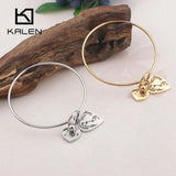 Mom Love Heart Bangles Stainless Steel Summer Jewelry