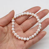 Freshwater Pearl Elastic Bracelet 6-7mm Charms Women Gift