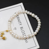 Freshwater Pearl Elastic Bracelet 6-7mm Charms Women Gift