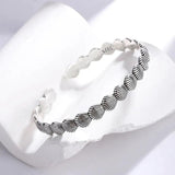 Shell Bangle Silver Plated Opening Bracelet TYB227