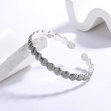 Shell Bangle Silver Plated Opening Bracelet TYB227