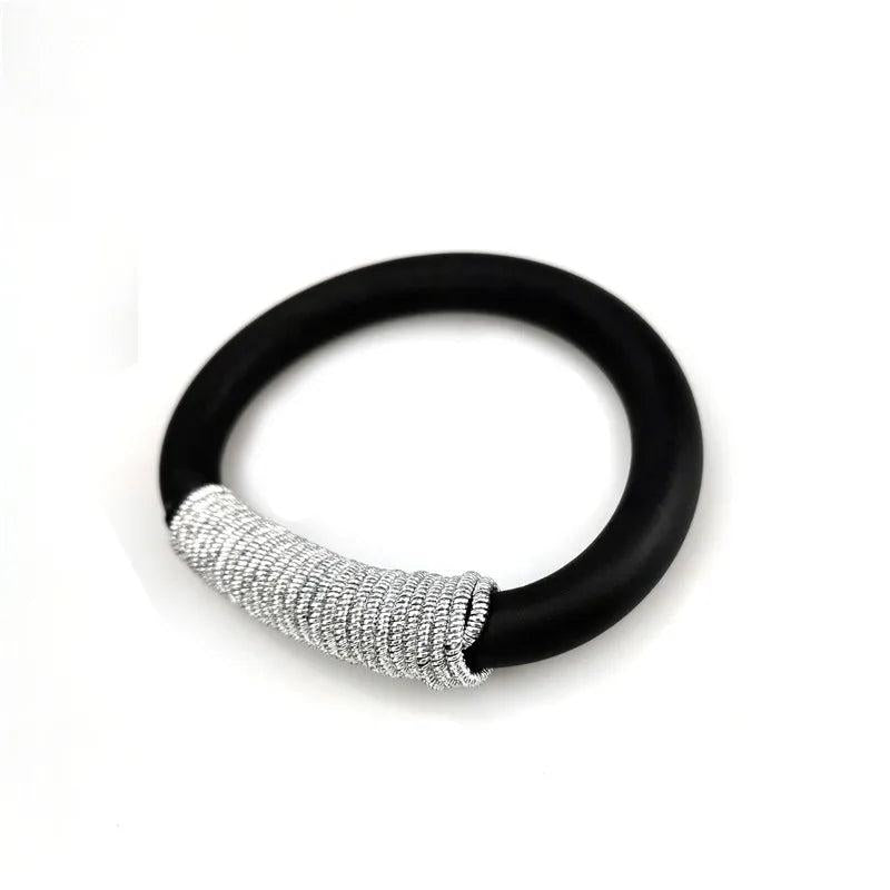 Bohemia Style Alloy Bracelets Rubber Soft Bracelet Women Charm Bangles