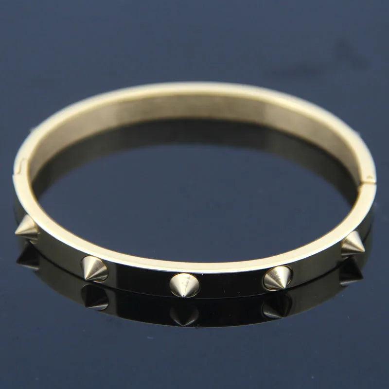 Punk Bracelet Retro Double Arrow Stainless Steel Rivet Cuff Bangle