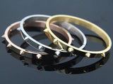 Punk Bracelet Retro Double Arrow Stainless Steel Rivet Cuff Bangle