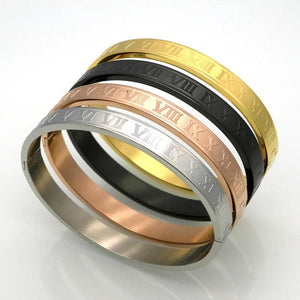 Roman Numerals Steel Bracelet for Men and Women