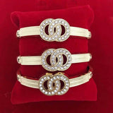 Ethnic Stone Rhinestone Bracelet Set - 3PCS Alloy Metal Bracelet Accessories