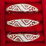 Ethnic Stone Rhinestone Bracelet Set - 3PCS Alloy Metal Bracelet Accessories
