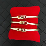 Ethnic Stone Rhinestone Bracelet Set - 3PCS Alloy Metal Bracelet Accessories