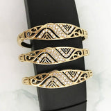 Ethnic Stone Rhinestone Bracelet Set - 3PCS Alloy Metal Bracelet Accessories