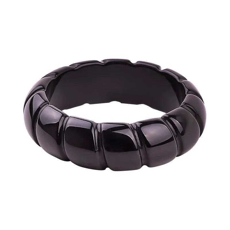 Vintage Resin Stripe Cuff Bracelet for Women
