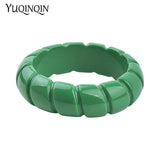 Vintage Resin Stripe Cuff Bracelet for Women