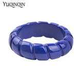 Vintage Resin Stripe Cuff Bracelet for Women
