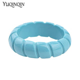 Vintage Resin Stripe Cuff Bracelet for Women