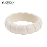 Vintage Resin Stripe Cuff Bracelet for Women