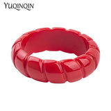 Vintage Resin Stripe Cuff Bracelet for Women