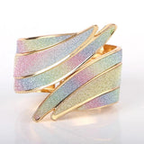 Metal Cuff Bracelet & Angel Feather Wings Charm Bracelet