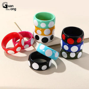 Colorful Resin Bangles Wide Round Bangle Summer Party Jewelry