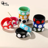 Colorful Resin Bangles Wide Round Bangle Summer Party Jewelry