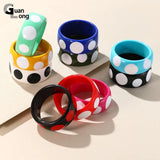 Colorful Resin Bangles Wide Round Bangle Summer Party Jewelry