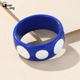 Colorful Resin Bangles Wide Round Bangle Summer Party Jewelry
